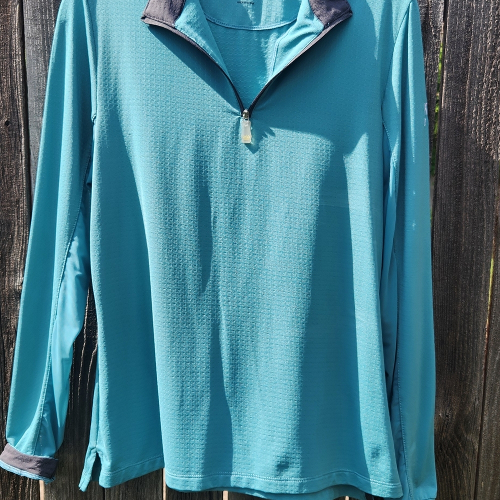 Teal Long Sleeve Quarter-Zip Pullover